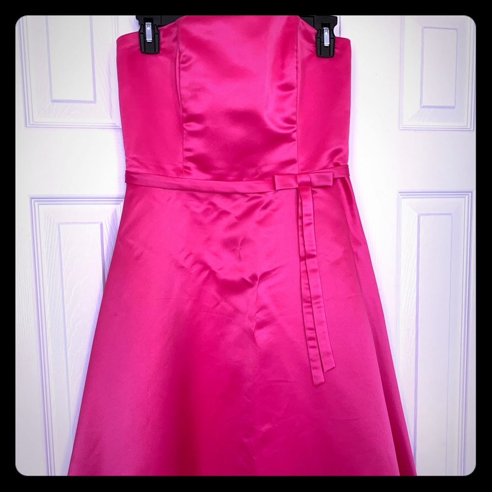Pink formal dress high waisted tea length size med